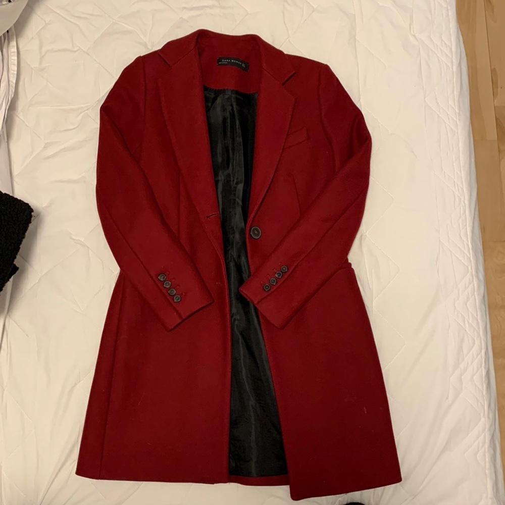 Burgundy pea coat
